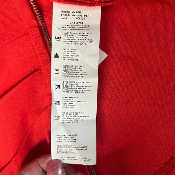 NWT Joseph Ribkoff Ruched Red Front Collared Zipper Jacket - Picture 6 of 14